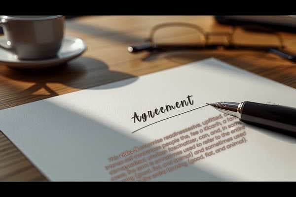 Signed agreement document representing a probate advance fee agreed upfront in writing