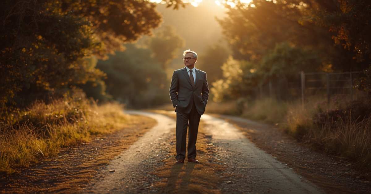 Person at a sunlit crossroads representing the decision of whether an inheritance advance is worth it
