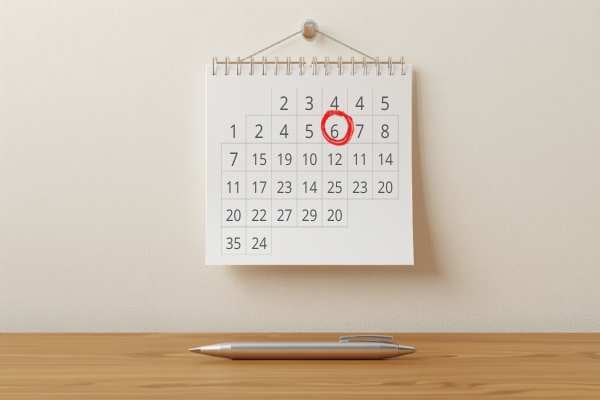 Calendar with a circled date representing the estimated timeline for a Sacramento County probate case