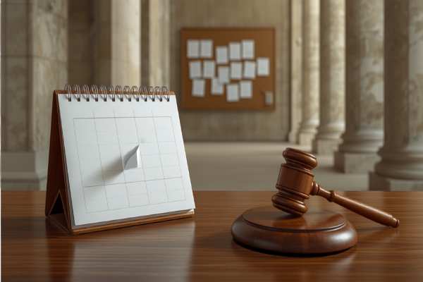 Calendar and gavel representing San Joaquin County probate notes and hearing timelines