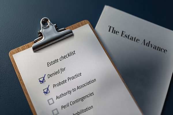 Checklist on a desk representing the specific, fixable reasons behind a denied California probate advance