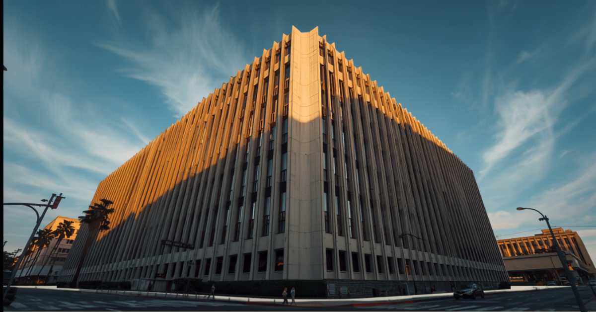 Downtown Los Angeles courthouse building where probate cases are filed and heard