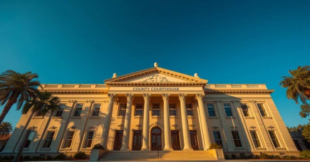 Riverside County courthouse building where probate cases are filed