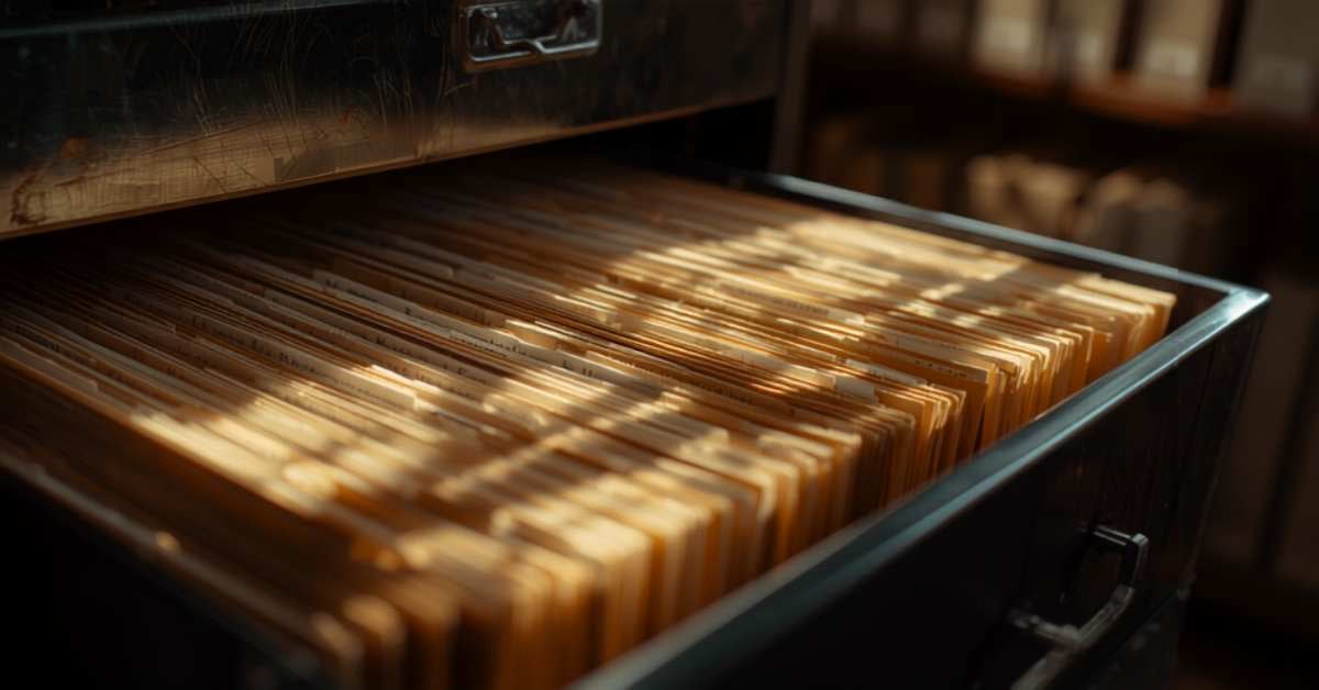 Court records and document folders representing accessing Santa Clara County probate records