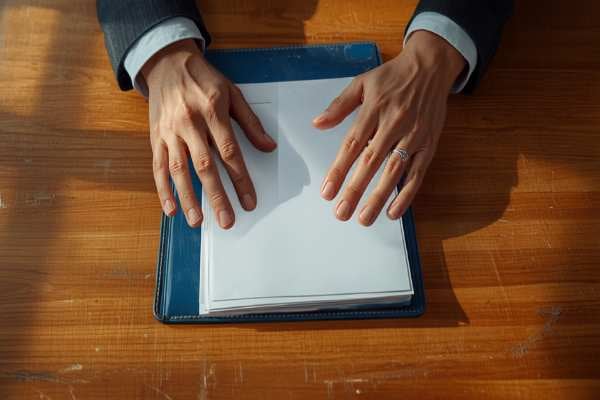 Person reviewing probate petition paperwork for a Shasta County estate