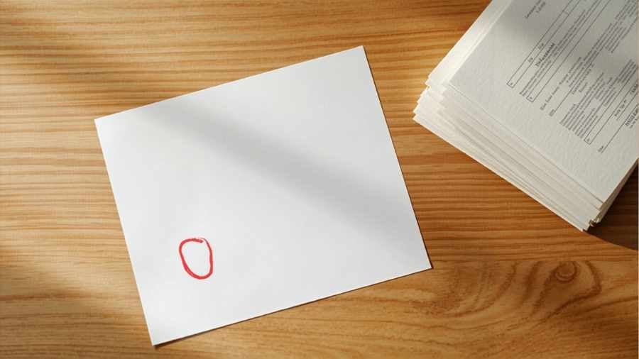 Blank document with red pen mark next to a stack of legal papers representing Sacramento Probate Calendar Notes timeline