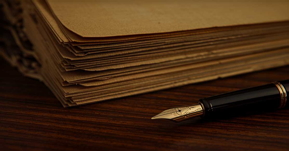 Stack of legal folders with a pen on a desk