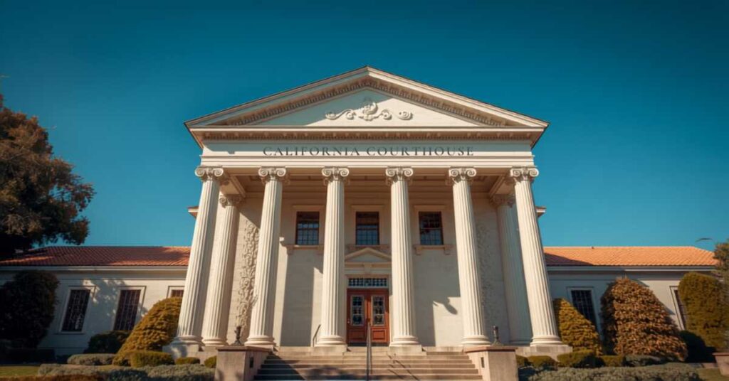 Historic courthouse exterior with columns