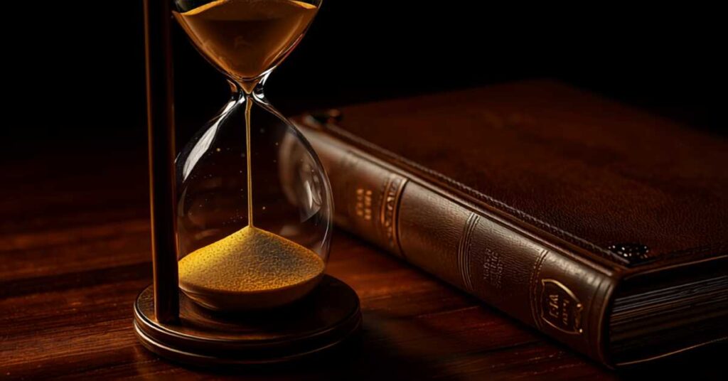 Hourglass on a desk representing the California probate timeline