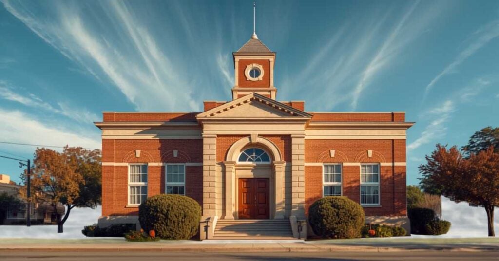 Small county courthouse exterior