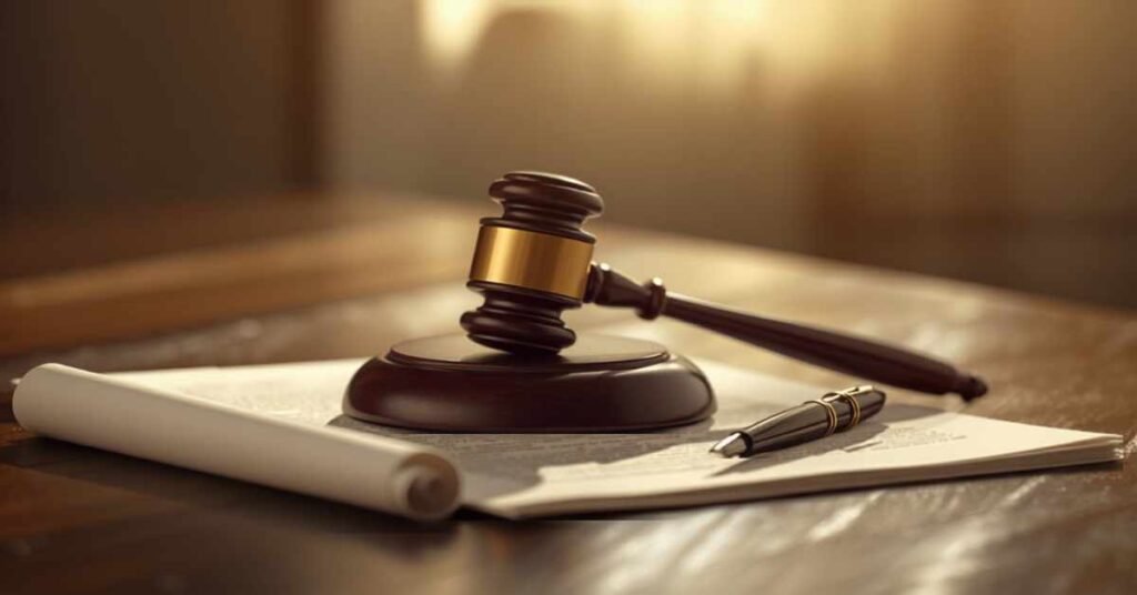 gavel and legal document on a desk representing California probate without a will
